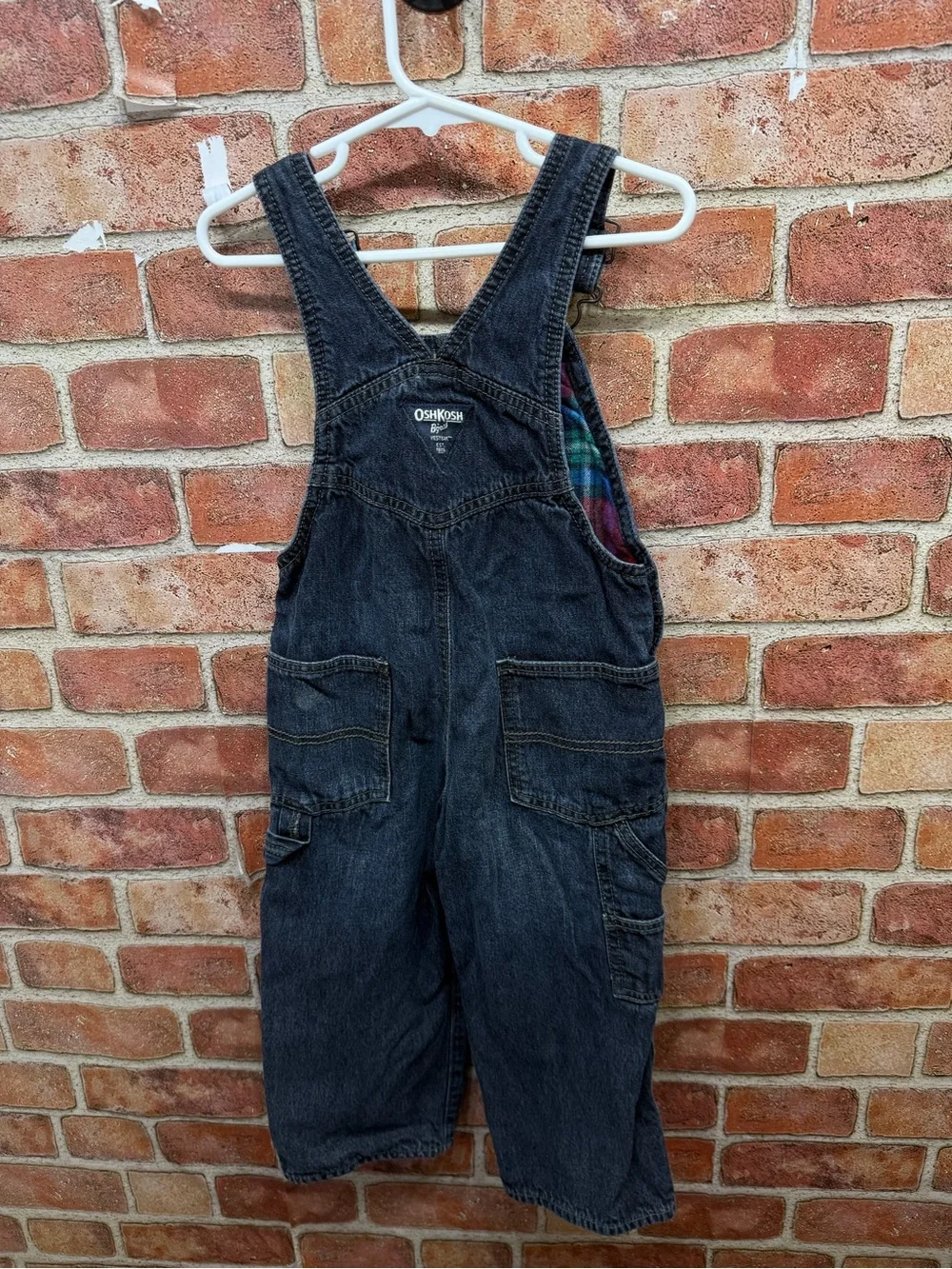 Classic Denim flannel lined Overalls Dark Blue   - Osh Kosh